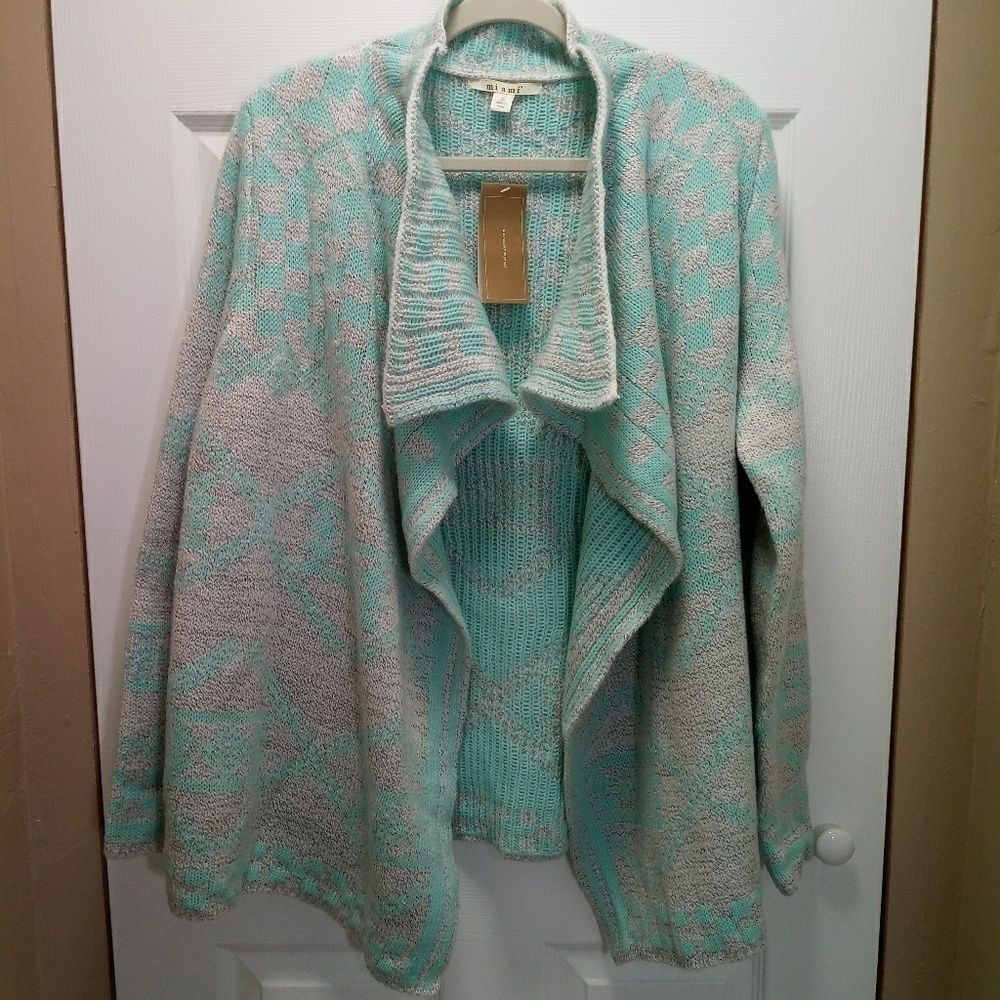 francesca's miami chunky‎ knit drape cardigan